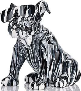 Handsome French Bulldog Statue Creative Graffiti Bulldog Dog Figurines,Resin Statues Bulldog Sculpture Home Decor,Bulldog Figurines Suitable for Shelf Decor Accents Living Room Office Interior Filling