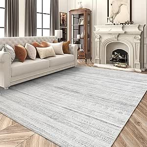 8x10 Area Rugs for Living Room Machine Washable Rug Distressed Indoor Carpet Neutral Moroccan Boho Rug Ultra Soft Area Rug for Bedroom Dining Room Playroom Office
